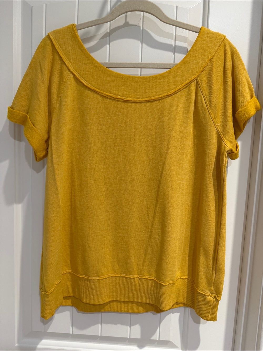 Maurices Golden Yellow Short Sleeve Scoop Neck Top